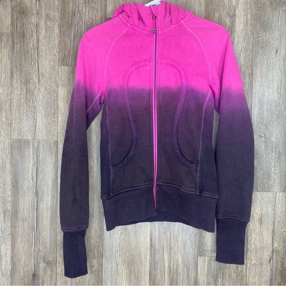 LuLulemon Special Edition Ombre Scuba Hoodie Womens 4 Pink Purple - Picture 2 of 10